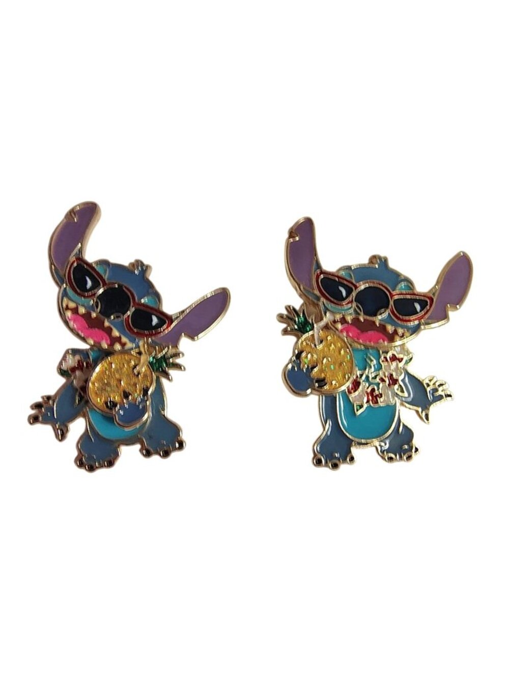 New Baublebar Disney Stitch Pineapple Glitter  Dangle Lieu Earrings, In Box